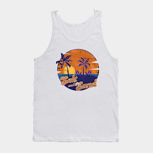 Vintage Palm Trees Vacation Travel Sea Retro Design Tank Top